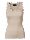 Rosemunde Women's Top With Lace Trim In Beige In Nude
