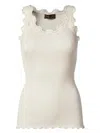 Rosemunde Women's Top With Lace Trim In Soft Powder In White