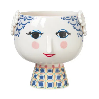Rosendahl Bjorn Wiinblad Eva Flowerpot On Base In Blue