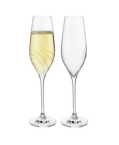 Rosendahl Holmegaard Cabernet Lines 9.9 oz Champagne Glasses, Set Of 2 In Clear