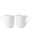 Rosendahl Lyngby Porcelain Rhombe Mug With Handle, White, Set Of 2 In White