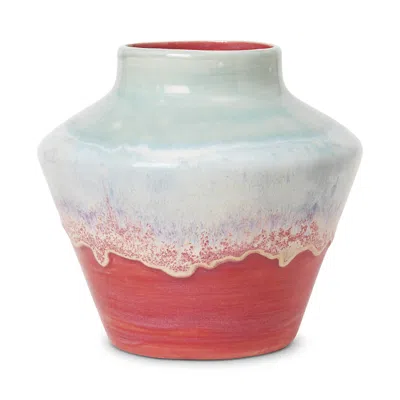 Rosendahl Poppery Vase In Mint/pink, 8.1 In Multi