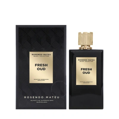 Rosendo Mateu Unisex Black Collection Fresh Oud Edp Fragrances 8436018276366 In Black / White