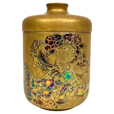 Pre-owned Rosenthal 100-years Anniversary Porcelain Jar By Danish Bjørn Wiinbladh For  In Gold