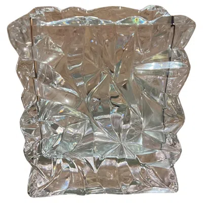 Pre-owned Rosenthal 1970s  Studio Linie Crystal Crinkle Vase Germany In Transparent