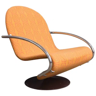 Pre-owned Rosenthal 1973, Verner Panton, 1-2-3 Serie Easy Chair In Original Panton Fabric In Orange
