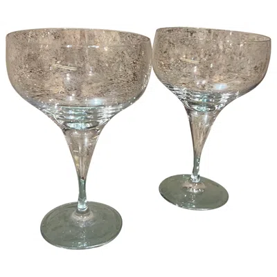 Pre-owned Rosenthal 1980s  Crystal Champagne Glasses Coupe Bjorn Wiinblad In Gray