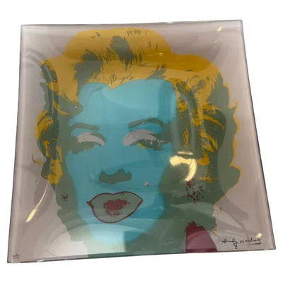 Pre-owned Rosenthal 1990s Pop Art Marylin Monroe Glass Tray Signed By Andy Warhol For  In Gray