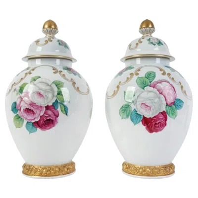 Pre-owned Rosenthal A Pair Of Porcelain Decorative Vases, Germany By , 1910 - 1922 In Clear