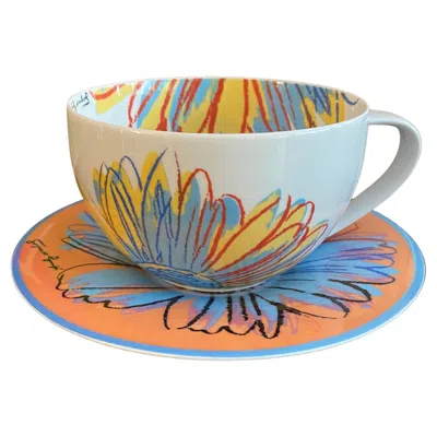 Pre-owned Rosenthal Andy Warhol ‘daisy‘' Xl Cup And Saucer In Brown