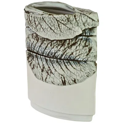 Pre-owned Rosenthal Antje Brüggemann For  Vintage Organic Leaf Vase Studio German Pottery In Transparent