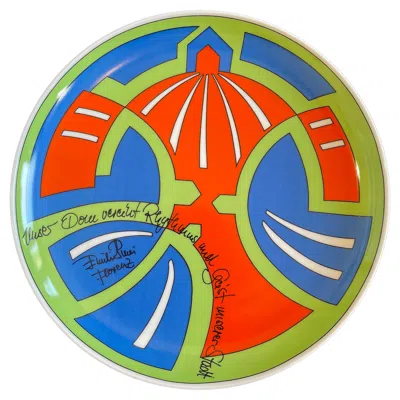 Pre-owned Rosenthal Artist Plate No. 11 By Emilio Pucci For , Mid-century, 1980s Germany In Green