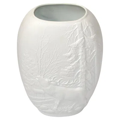 Pre-owned Rosenthal Bavaria  White Bisque Flower Vase 2d Forrest Royal Porcelain Germany