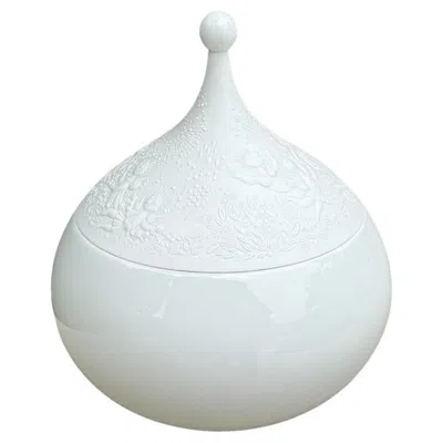 Pre-owned Rosenthal Bjorn Wiinblad White Porcelain Lidded Jar For , Germany, 20th Century