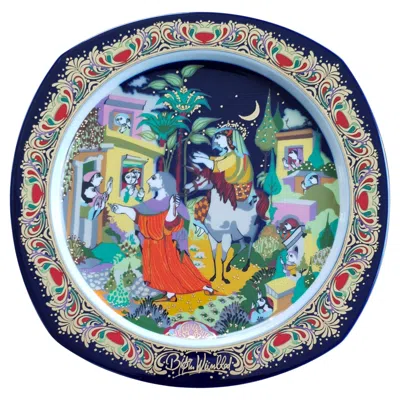 Pre-owned Rosenthal Bjørn Wiinblad Christmas Plate 1989 "christmas Carols" In Gray