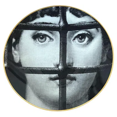 Pre-owned Rosenthal Ceramic Julia Dinner Plate By Fornasetti For  In Black