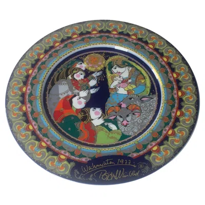 Pre-owned Rosenthal Christmas Songs Plate By Bjorn Wiinblad For  From 1977 In Gray