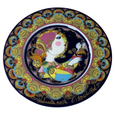 Pre-owned Rosenthal Christmas Songs Plate By Bjorn Wiinblad For  From 1980 In Black