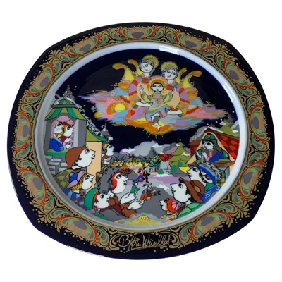 Pre-owned Rosenthal Christmas Songs Plate By Bjorn Wiinblad For  From 1993 In Black
