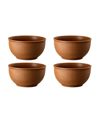 Rosenthal Clay Set Of 4 Bowls 5", Service For 4 In Earth