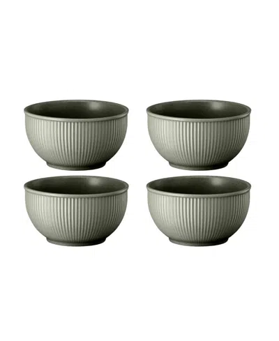 Rosenthal Clay Set Of 4 Bowls 5", Service For 4 In Gray