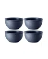 Rosenthal Clay Set Of 4 Bowls 5", Service For 4 In Sky Blue