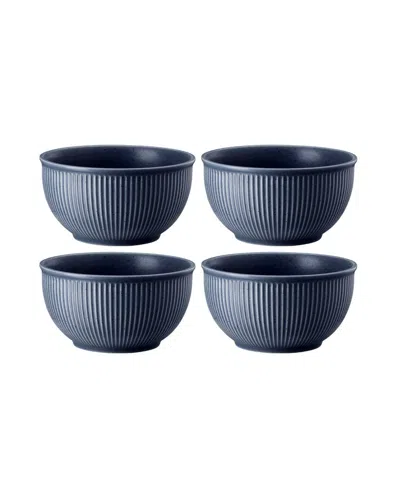 Rosenthal Clay Set Of 4 Bowls 5", Service For 4 In Sky Blue