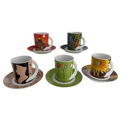 Pre-owned Rosenthal Collection 5 Espresso Coffee Cup And Saucer Art Porcelain  Studio Line In Brown