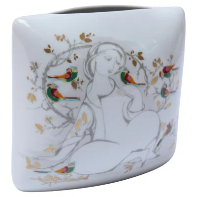 Pre-owned Rosenthal Danish Modern Porcelain Vase By Bjørn Wiinblad For  In Transparent