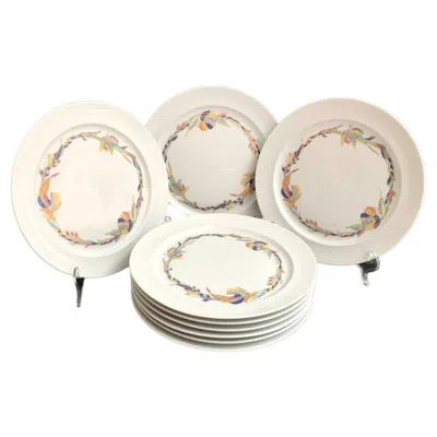 Pre-owned Rosenthal Dessert Plates Vintage Plates With Floral Pattern German Porcelain In Sand