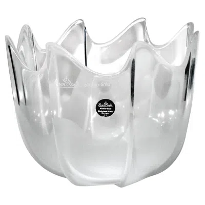 Pre-owned Rosenthal Frosted Crystal Bowl, Mid-century Modern, Germany, 1980s In Gray