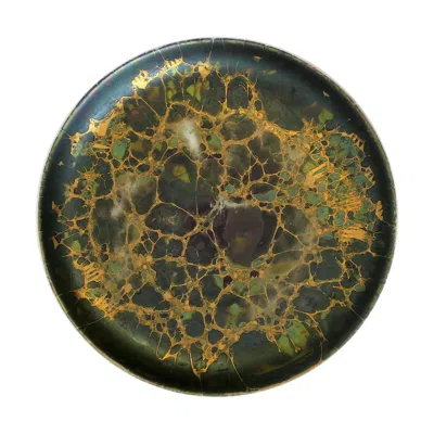 Pre-owned Rosenthal German Green And Gold Jewelry Dish By  Studio-line