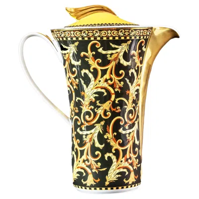 Pre-owned Rosenthal German  Porcelain Coffee Pot Model Barocco By Versace In Orange