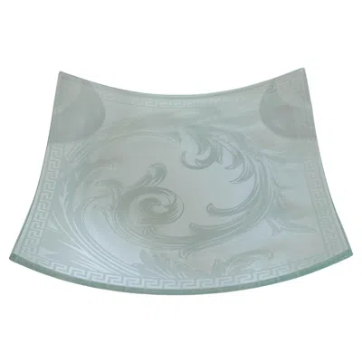 Pre-owned Rosenthal Gianni Versace Centerpiece By , Clear Crystal, Curved Design In Gray