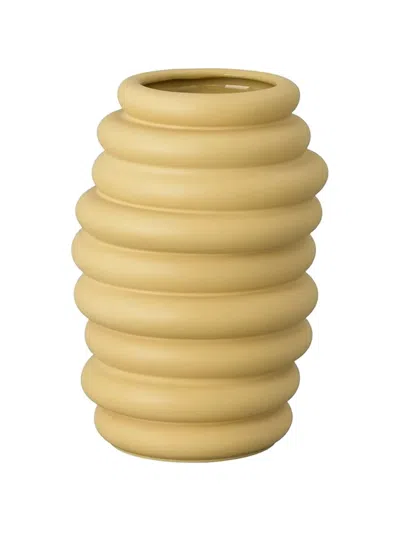 Rosenthal Hop Ribbed Vase In Yellow