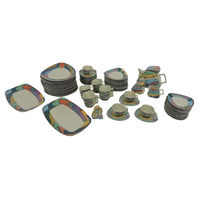 Pre-owned Rosenthal Large 67 Piece Set Of Post Modern Dorothy Hafner  Flash Dinnerware In Gray