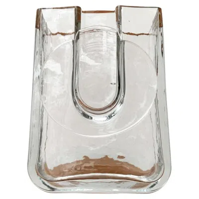 Pre-owned Rosenthal Large Postmodern Glass Block Vase From , 1980s In Transparent