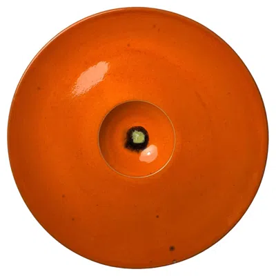 Pre-owned Rosenthal Large Vintage Artist Charger By Bjorn Wiinblaad For  / Wall Sculpture In Red
