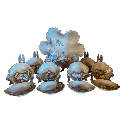 Pre-owned Rosenthal Late 19th Century  Nut Service Set- 11 Pieces In Gray