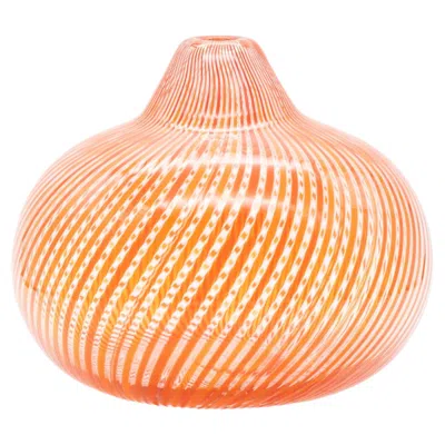 Pre-owned Rosenthal Mario Colelli And Hertha Bengtson Filigrana Glass Vase For , 1980s In Orange