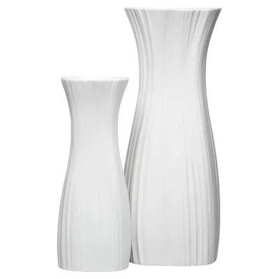 Pre-owned Rosenthal Martin Freyer Pliss�e White Bisque Porcelain Vase Pair For , Germany