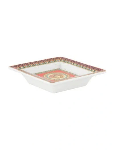 Pre-owned Rosenthal Meets Versace Iconic Heroes Catchall Dish In Red