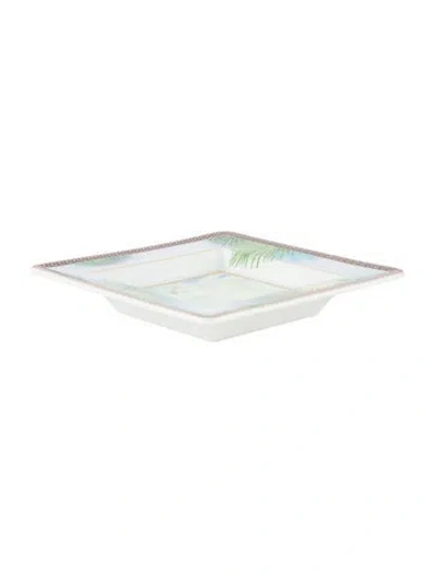 Pre-owned Rosenthal Meets Versace Jungle Square Tray In White