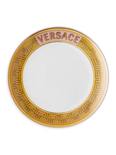 Rosenthal Meets Versace Medusa Amplified Pink Coin Porcelain Salad Plate In Gold