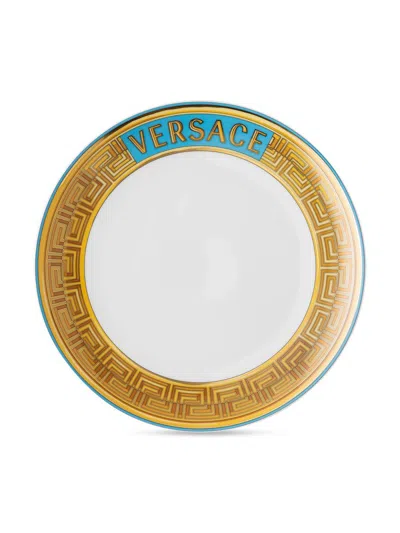Rosenthal Meets Versace Medusa Amplified Pink Coin Porcelain Salad Plate In Brown