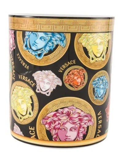 Pre-owned Rosenthal Meets Versace Medusa Amplified Vase In Black