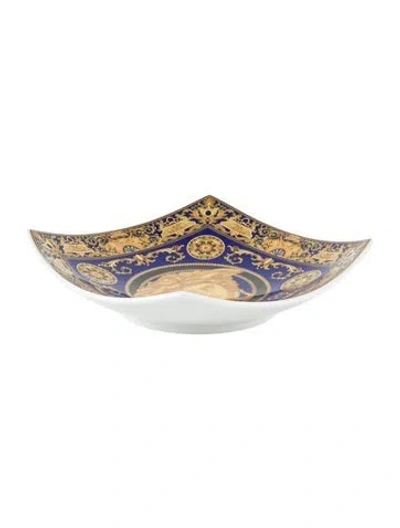 Pre-owned Rosenthal Meets Versace Medusa Blue Dish
