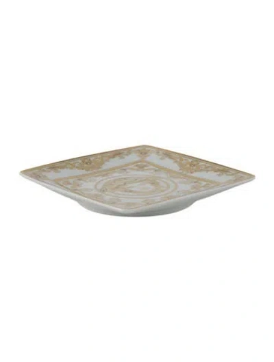 Pre-owned Rosenthal Meets Versace Medusa Gala Square Dish W/ Tags In Silver