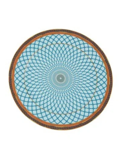 Pre-owned Rosenthal Meets Versace Russian Dream Wall Plate In Blue