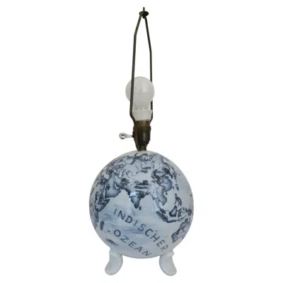 Pre-owned Rosenthal One-of-a-kind Globe Table Lamp, Hand Painted Porcelain 'shade Included' In Transparent